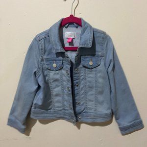 The Children's Place Girls Full Sleeves Denim Jean Jacket Blue Size 5T